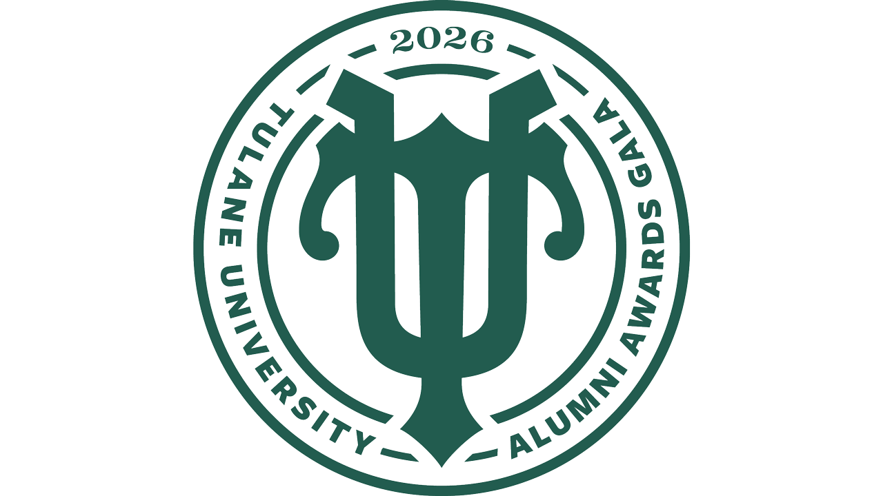 Tulane University Alumni Awards Gala 2026 logo with stylized 'TU' emblem.