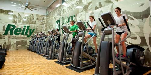 People on step machines at the Reily Center.